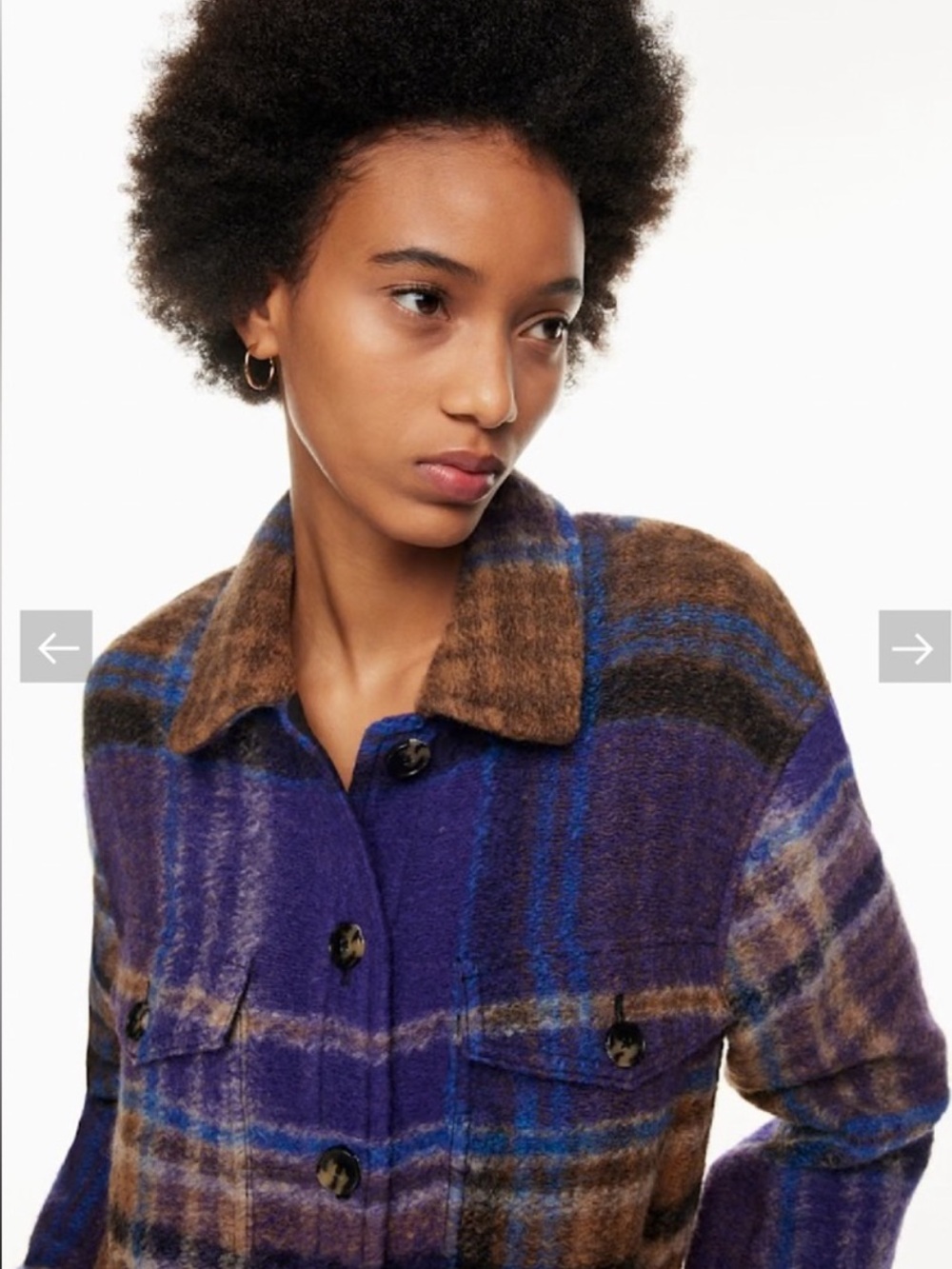 Wilfred Free The Ganna™ Utility Shirt Jacket Purple Blue Brown size Small - Picture 2 of 16